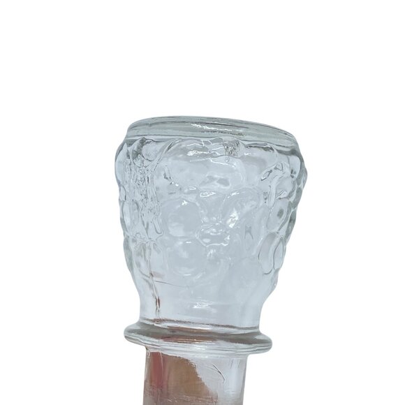 Vintage Glass Bottle Stoppers Clear Embossed Grapes Smooth Design Set Of 2 *Note - Picture 2 of 10